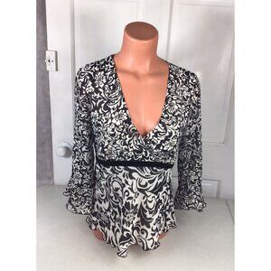 Nine West Paisley Blouse Womens 10